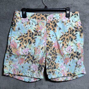AllSaints‎ Ligularia Swim Shorts Men Small Blue Leopard Floral Board Trunks